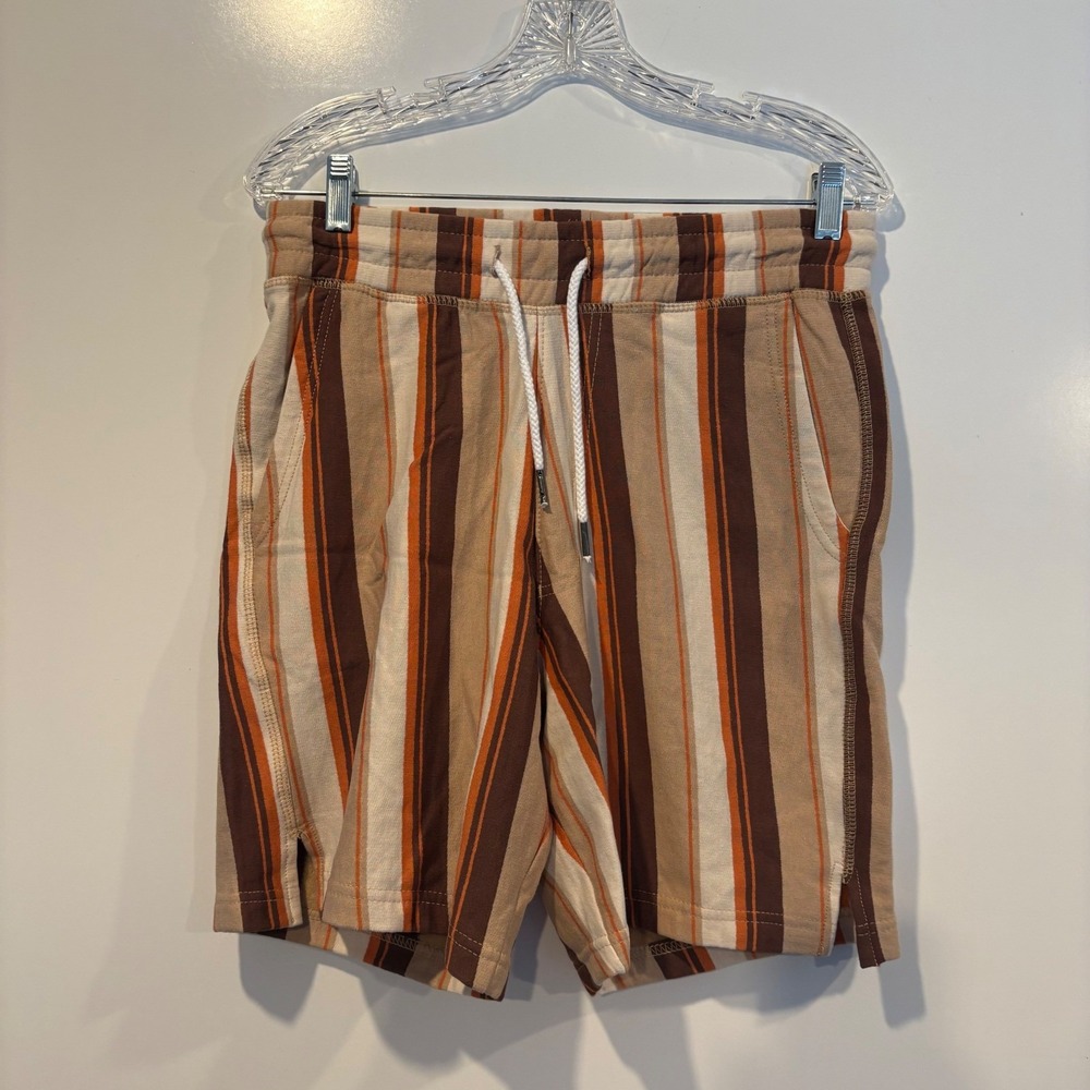 Free Planet Striped Sweat Shorts Men's Small NYC to Malibu Drawstring Casual